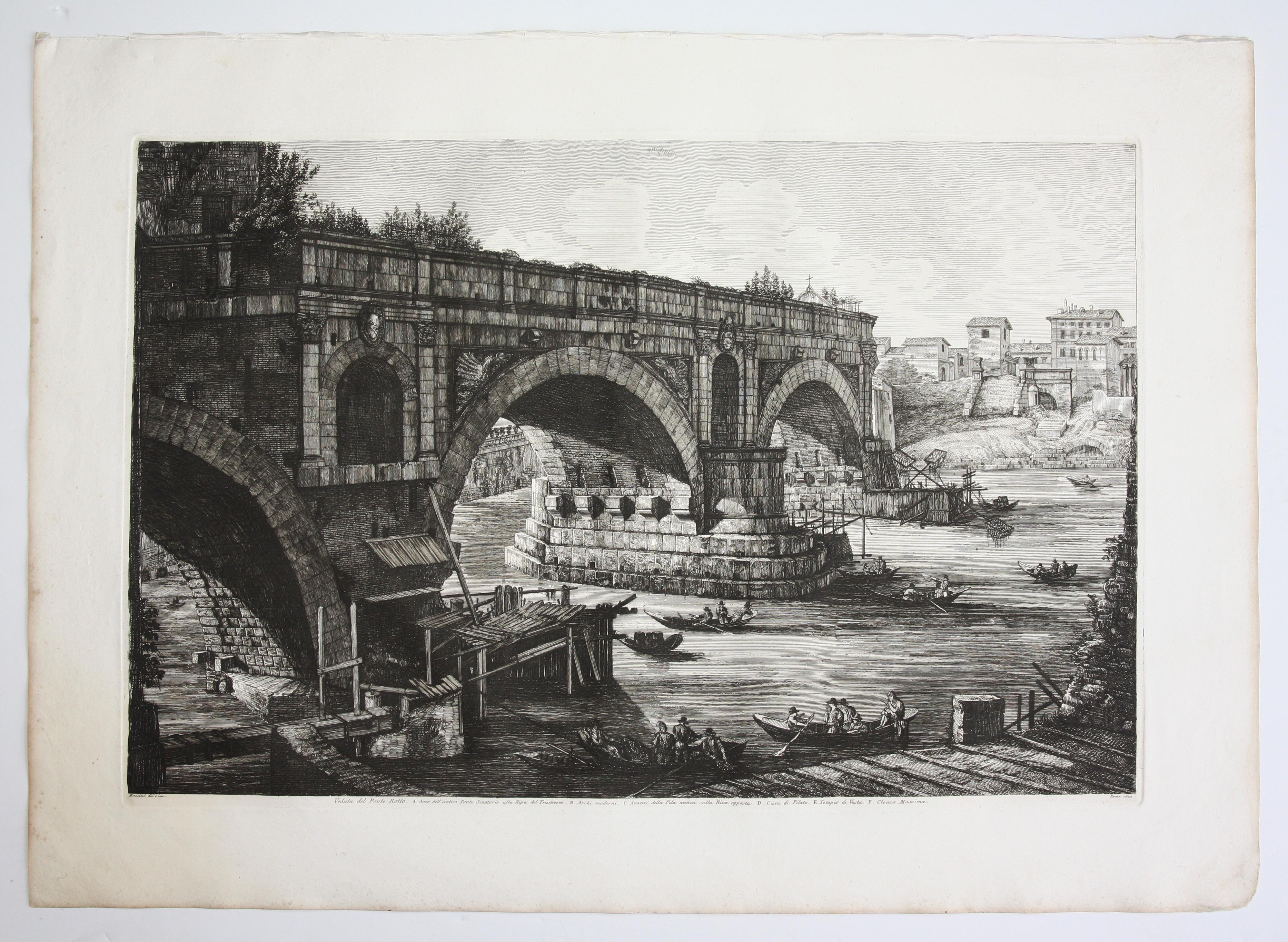 Seven Rossini Prints From the Serie “Le antichità de’ contorni di Roma” For Sale 3