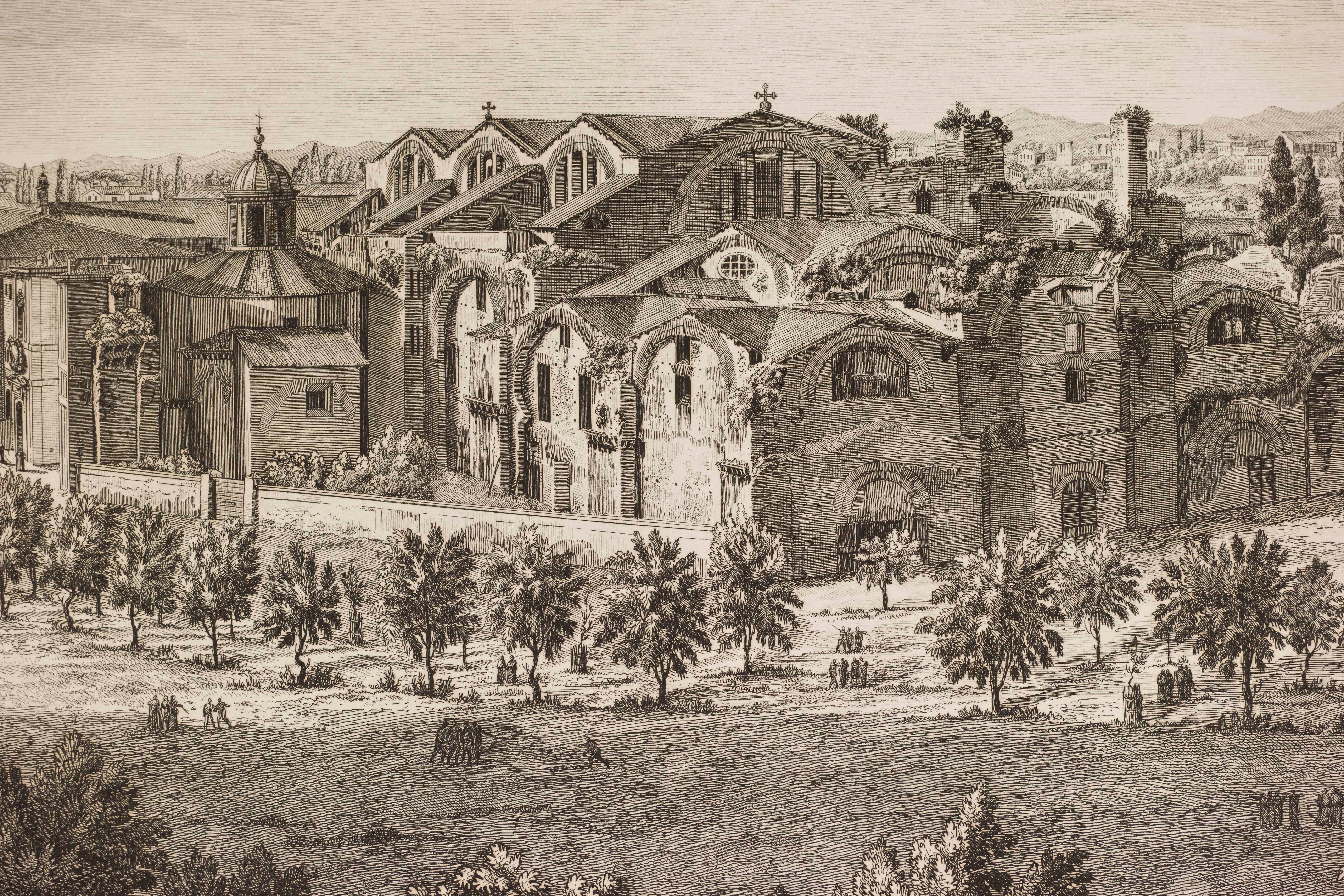 The Viminal Hill, Rome - Realist Print by Luigi Rossini
