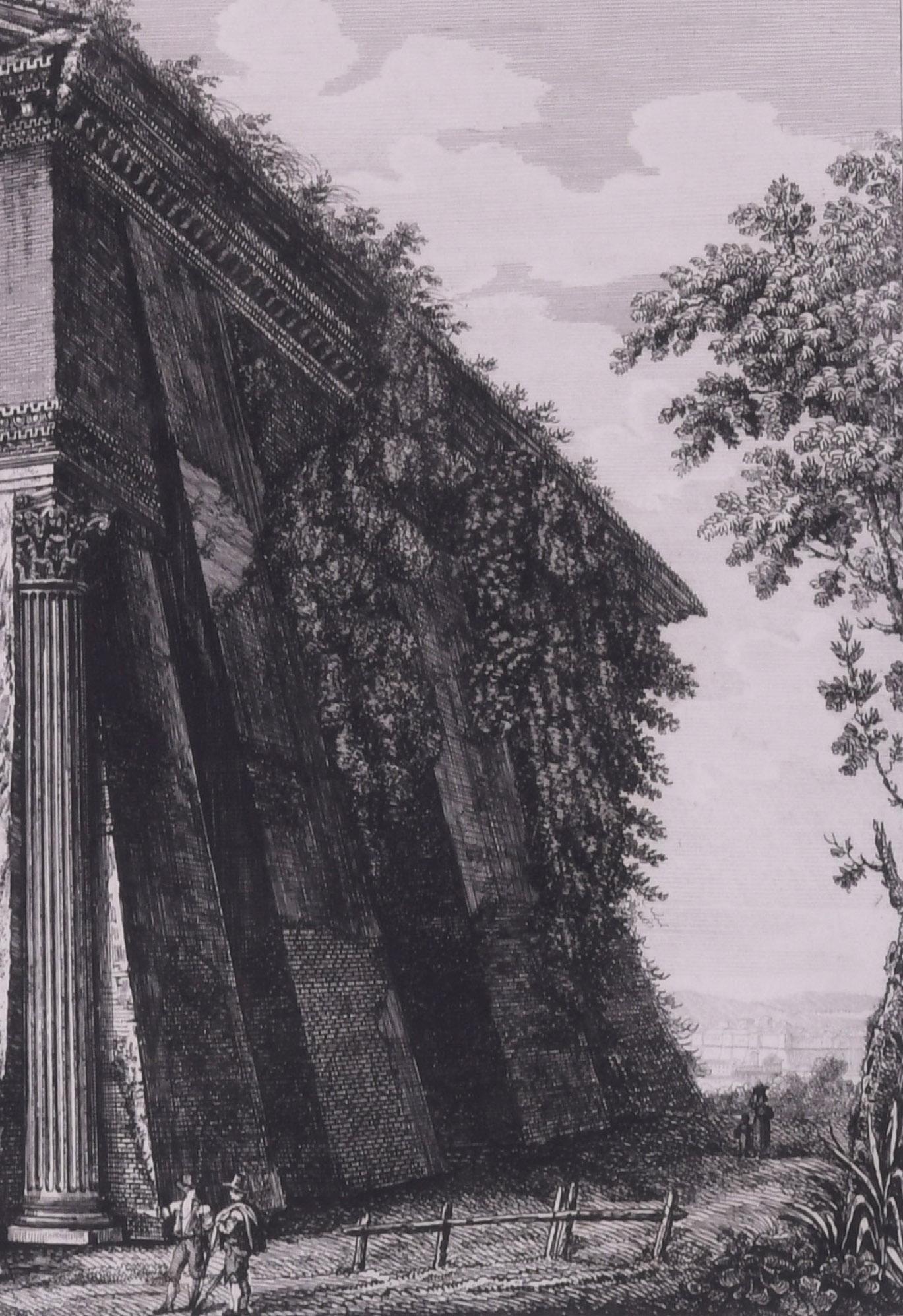Veduta del Tempio delle Camene, da altri del Dio Ridicolo - Print Antichi maestri di Luigi Rossini