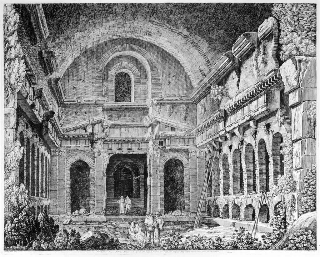 Veduta di un Tempio Antico... - Etching by Luigi Rossini - 1826