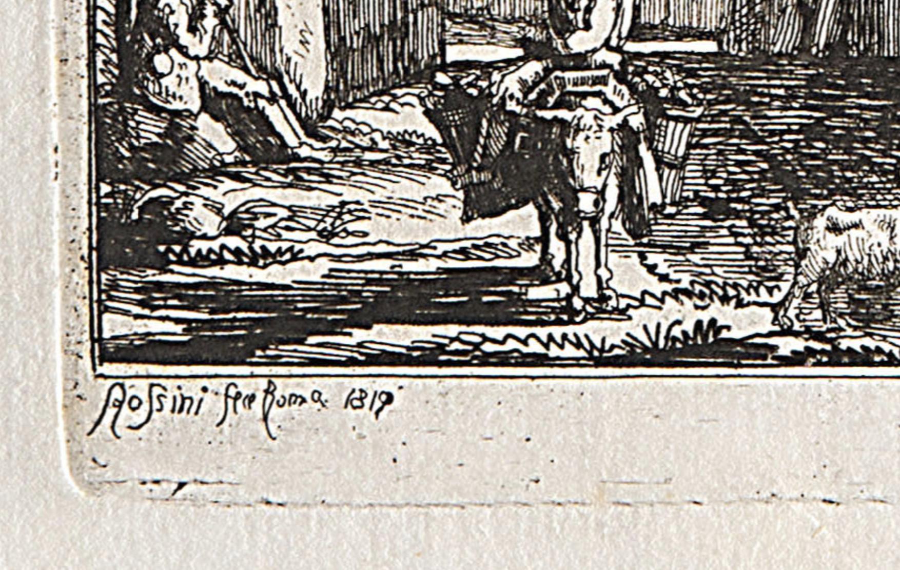 Landscape View Of Roman Architecture and Ruins Signed Luigi Rossini 5