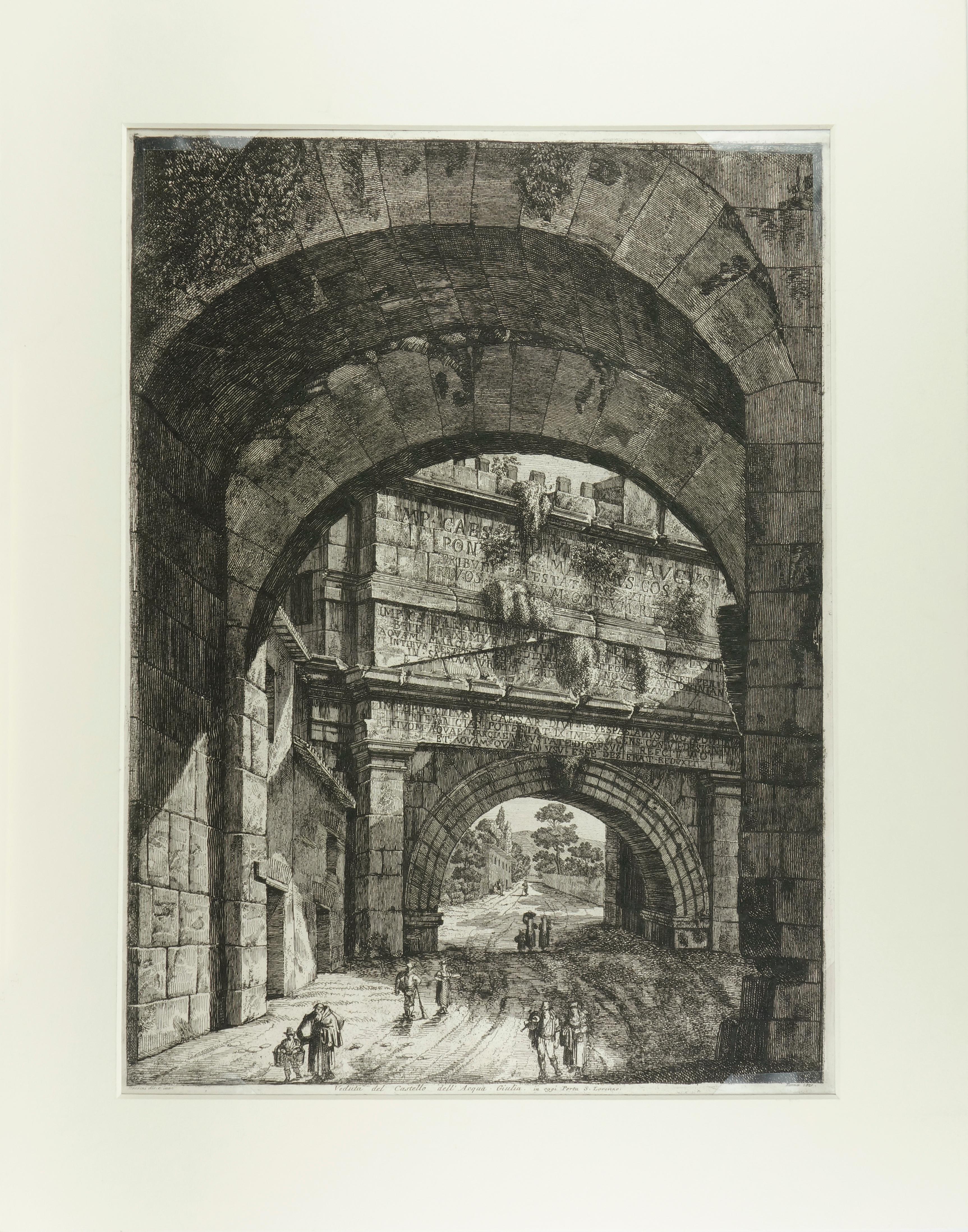 Luigi Rossini Print - View of the Acqua Giulia Castle