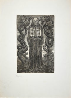 Medioevo (Middle Ages) - Original Etching by Luigi Russolo - 1908/1909