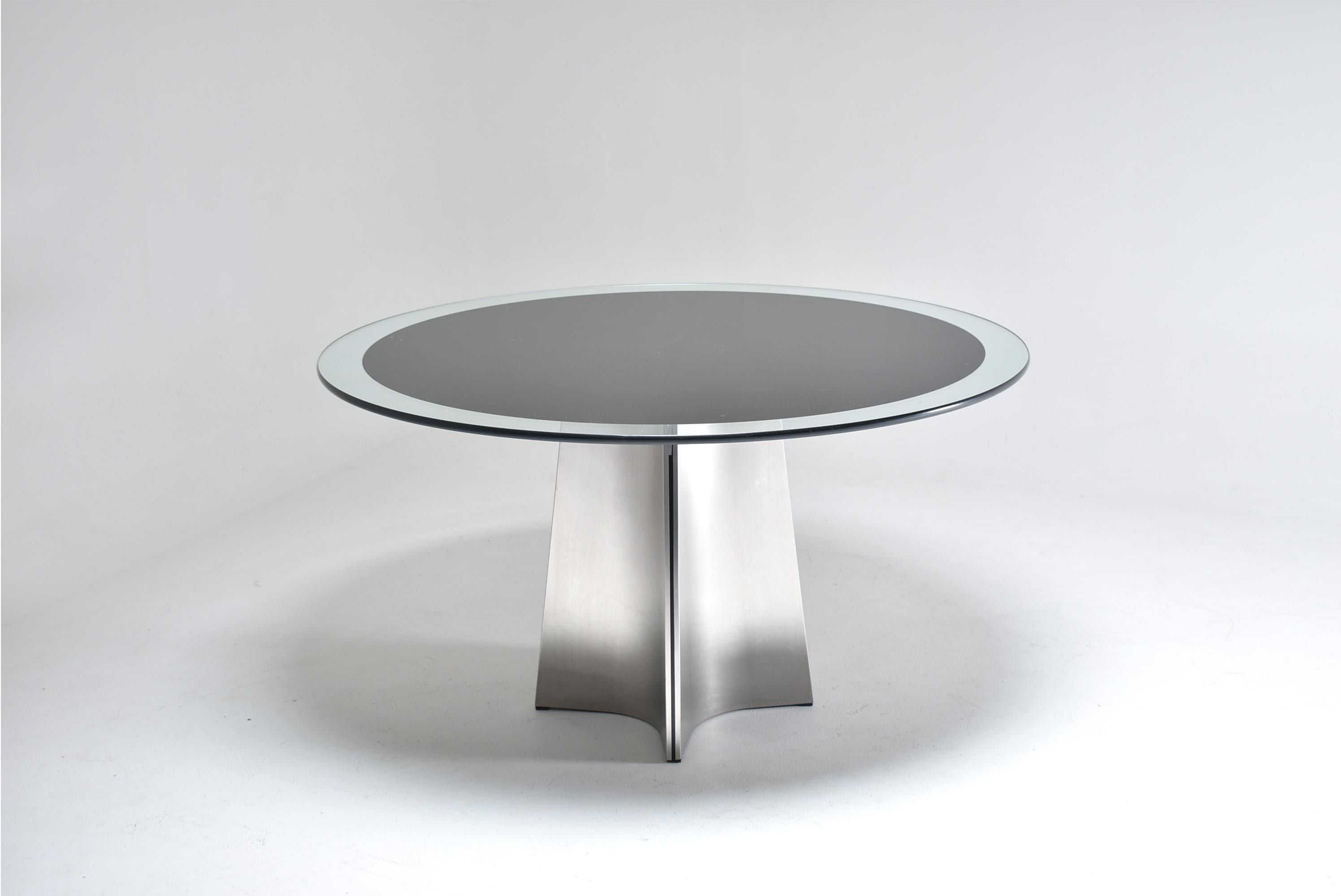 Luigi Saccardo for Armet Pedestal Round Dining Table, 1970, France 2
