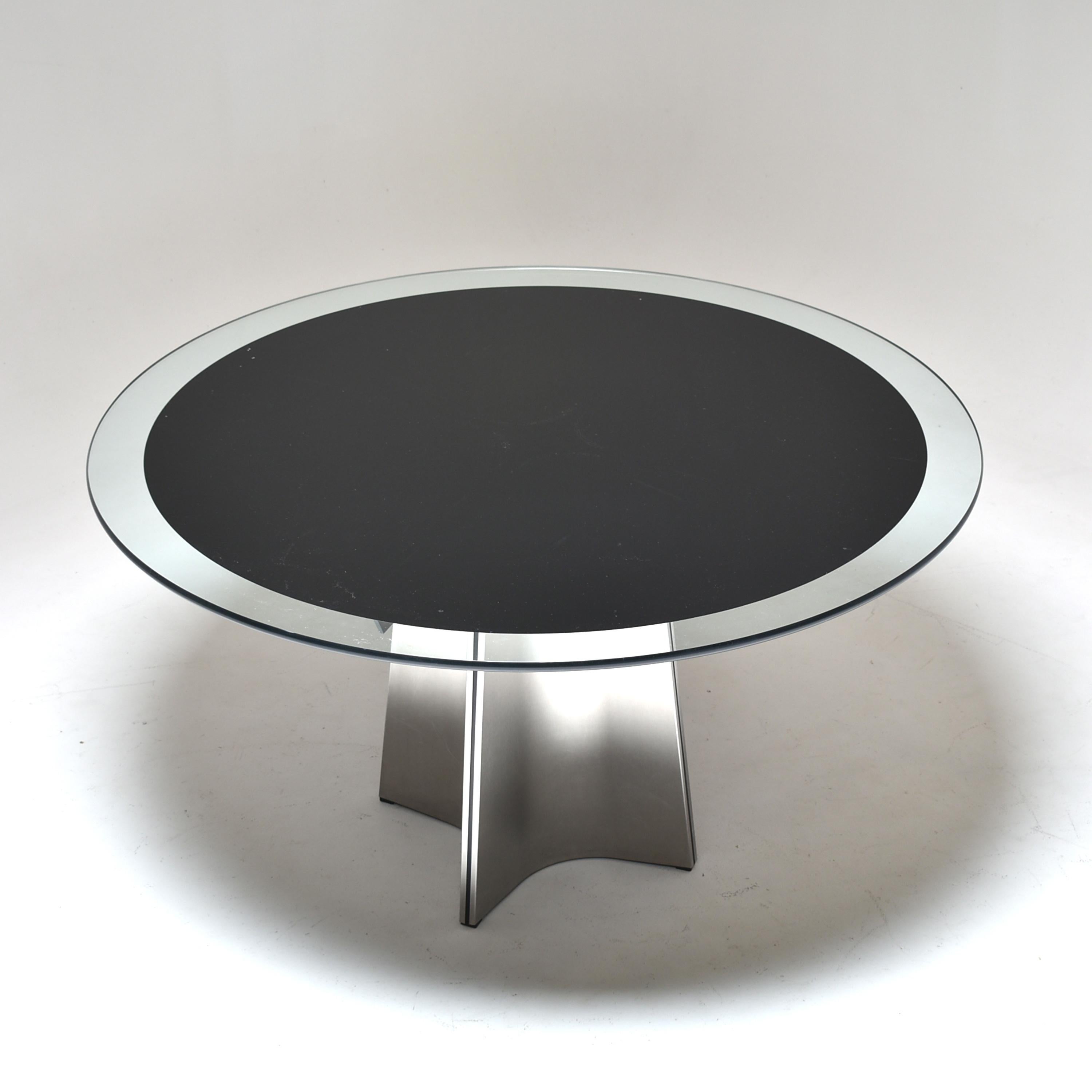 Mid-Century Modern Luigi Saccardo for Armet Pedestal Round Dining Table, 1970, France