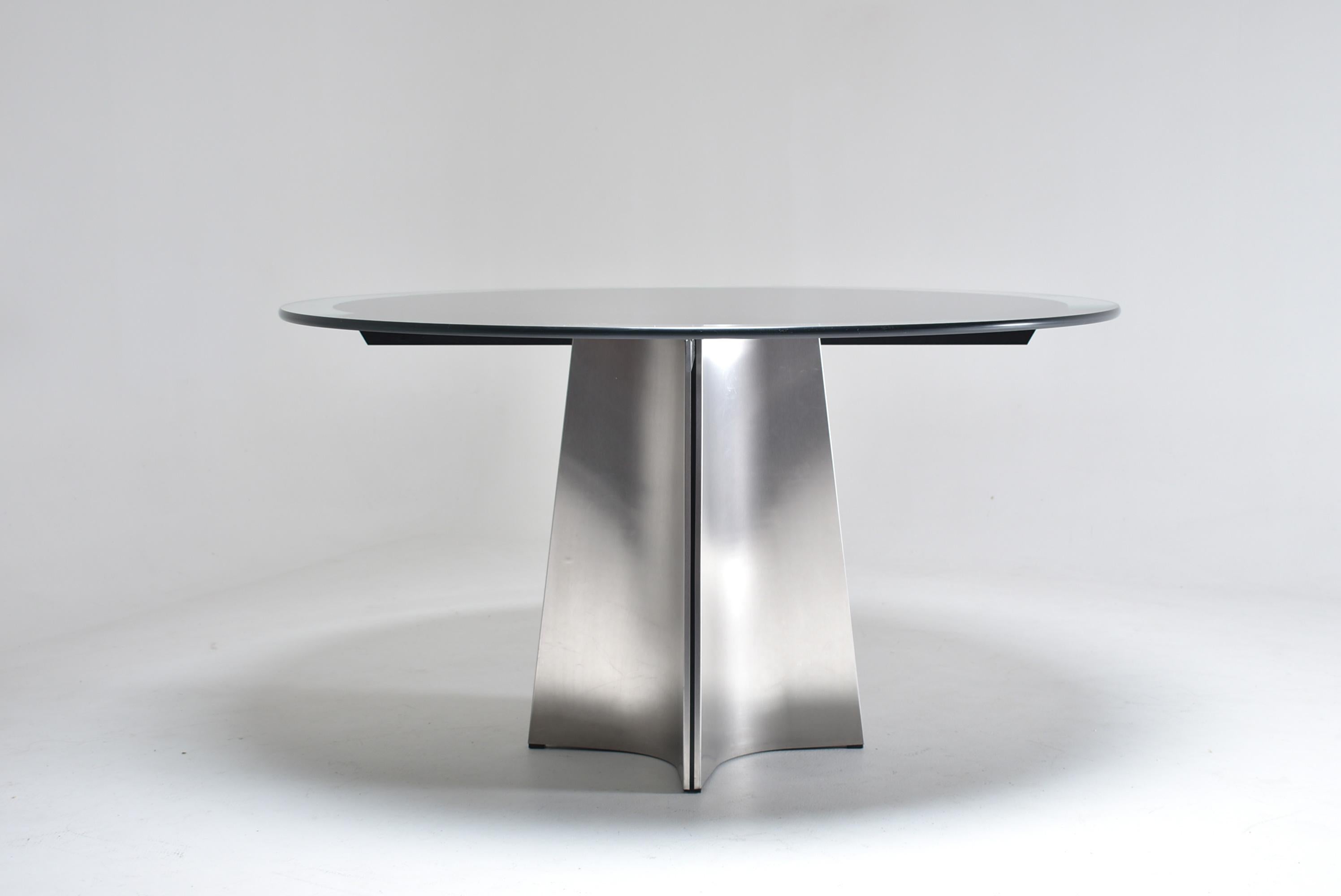 Italian Luigi Saccardo for Armet Pedestal Round Dining Table, 1970, France