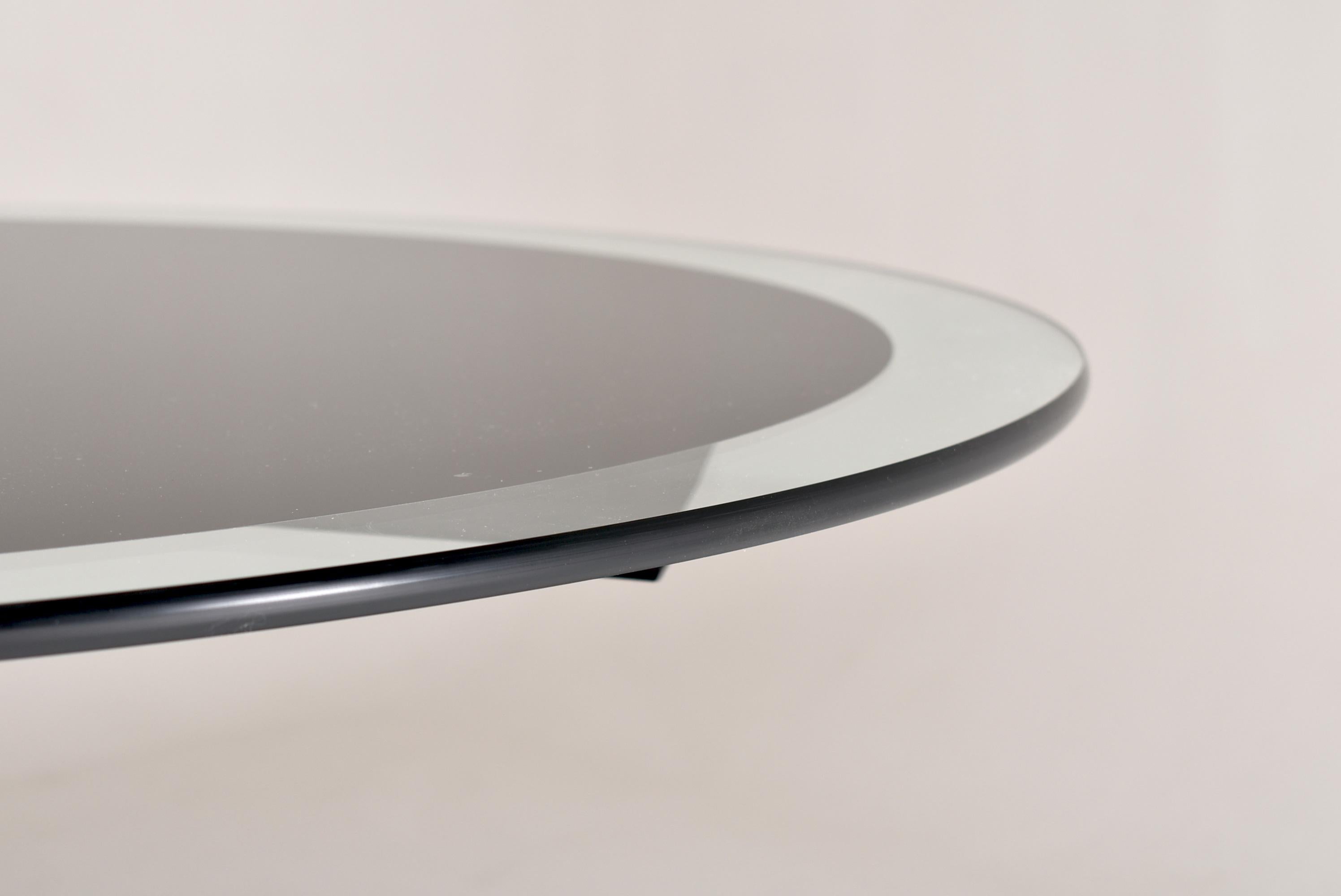 Stainless Steel Luigi Saccardo for Armet Pedestal Round Dining Table, 1970, France