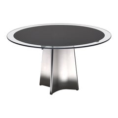 Table de salle à manger ronde à piédestal Luigi Saccardo pour Armet, 1970, France