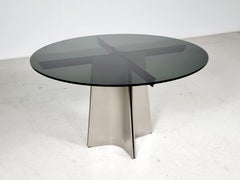 Table de salle à manger ronde à piédestal Luigi Saccardo pour Armet, 1970, Italie