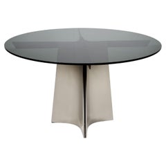 Luigi Saccardo for Armet Pedestal Round Dining Table, 1970, Italy