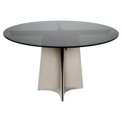 Table de salle à manger ronde à piédestal Luigi Saccardo pour Armet, 1970, Italie