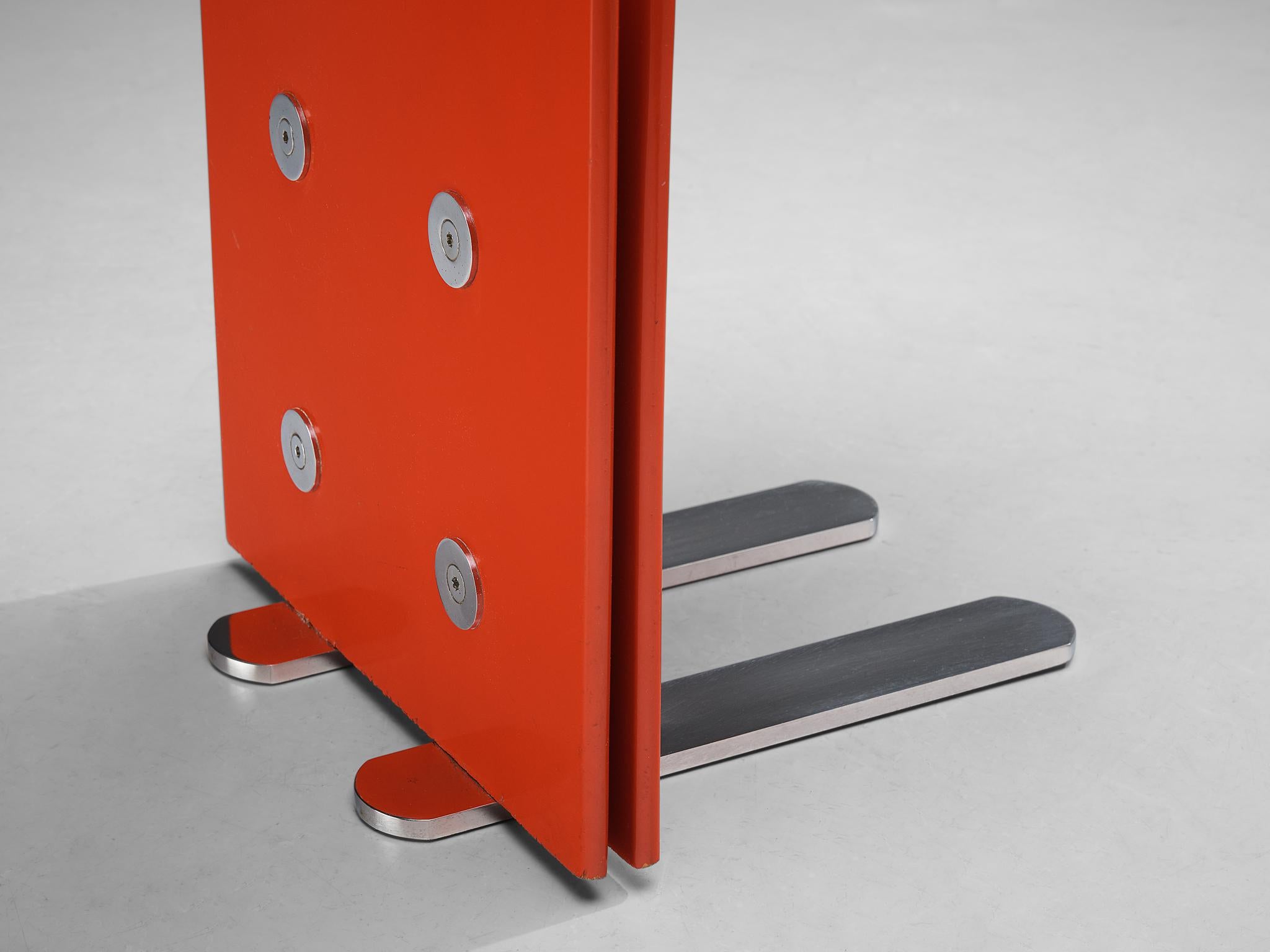 Luigi Saccardo for Arrmet 'Pelicano' Chairs in Red Plywood 6