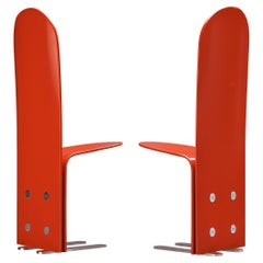 Luigi Saccardo for Arrmet 'Pelicano' Chairs in Red Plywood