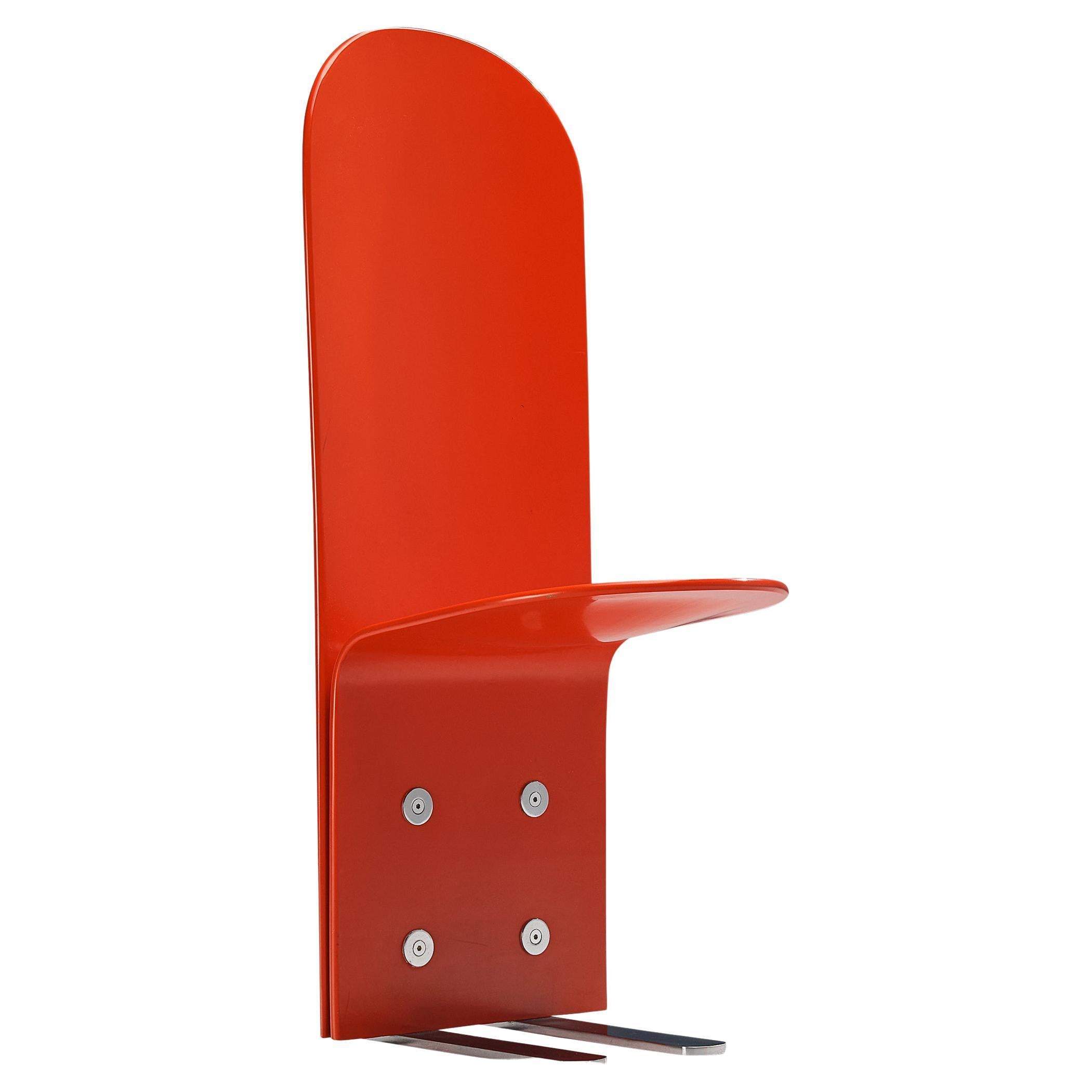 Luigi Saccardo for Arrmet 'Pelicano' Chair in Red Plywood For Sale