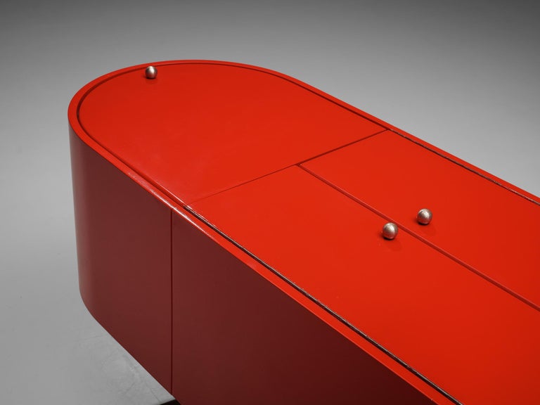 Luigi Saccardo ‘Parentisi’ Sideboard with Dry Bar in Red Lacquer  1
