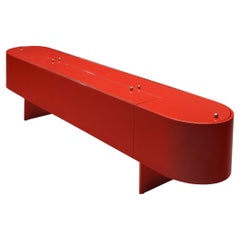 Luigi Saccardo ‘Parentisi’ Sideboard with Dry Bar in Red Lacquer