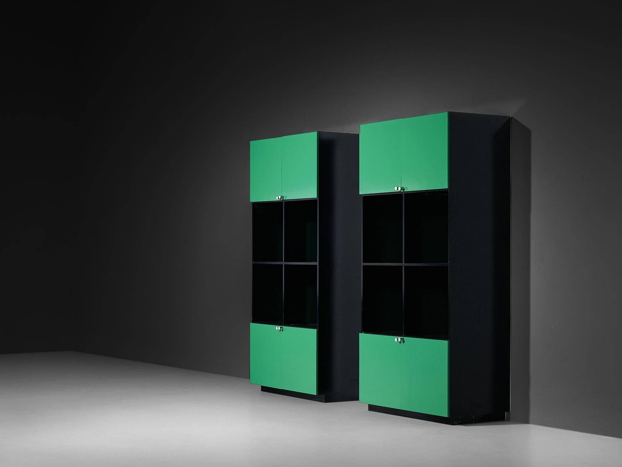 Postmoderno Tavole alte 'Topline' di Luigi Saccardo in un vibrante colore Greene & Greene in vendita
