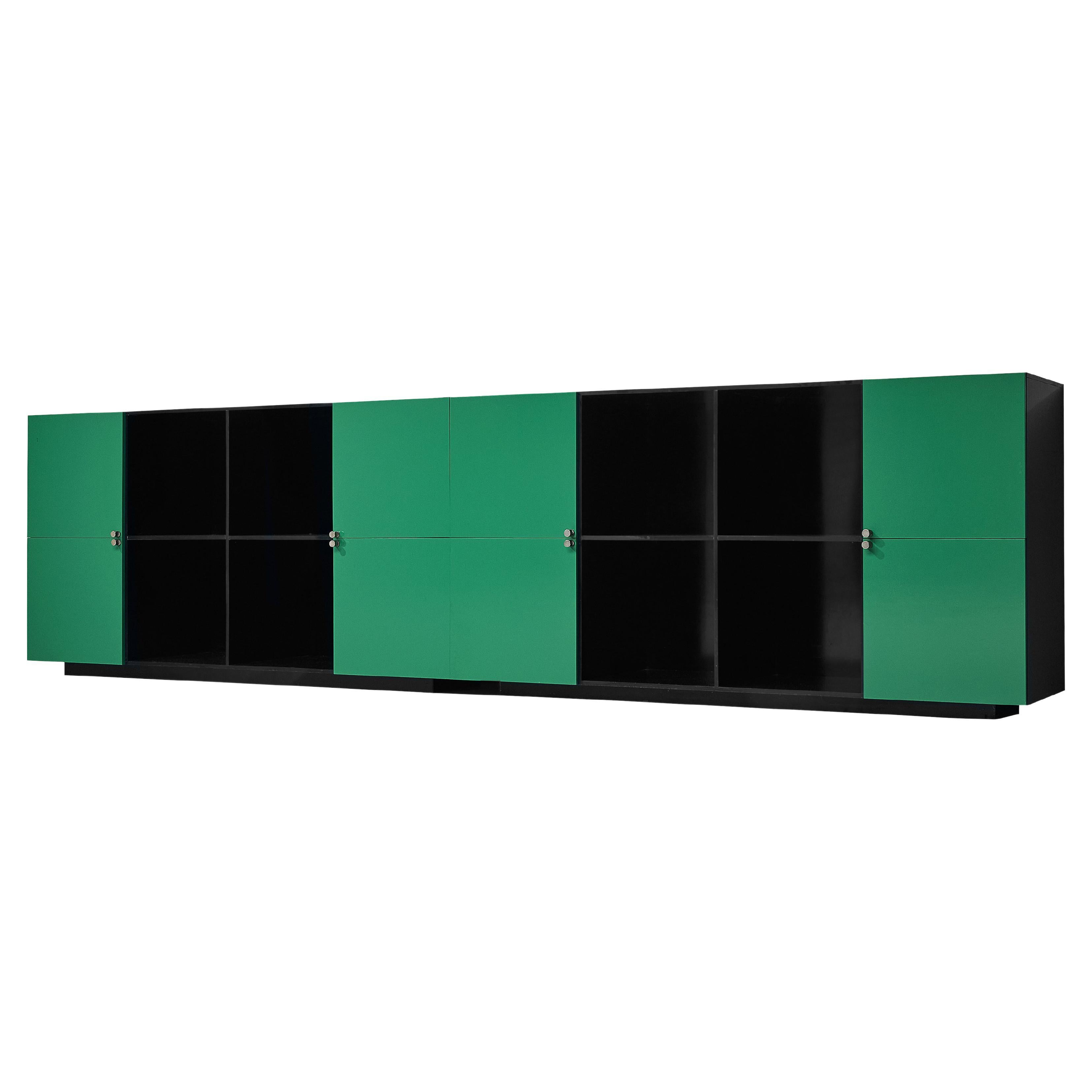 Luigi Saccardo ´Topline´ Sideboard in Laminated Black and Green Wood