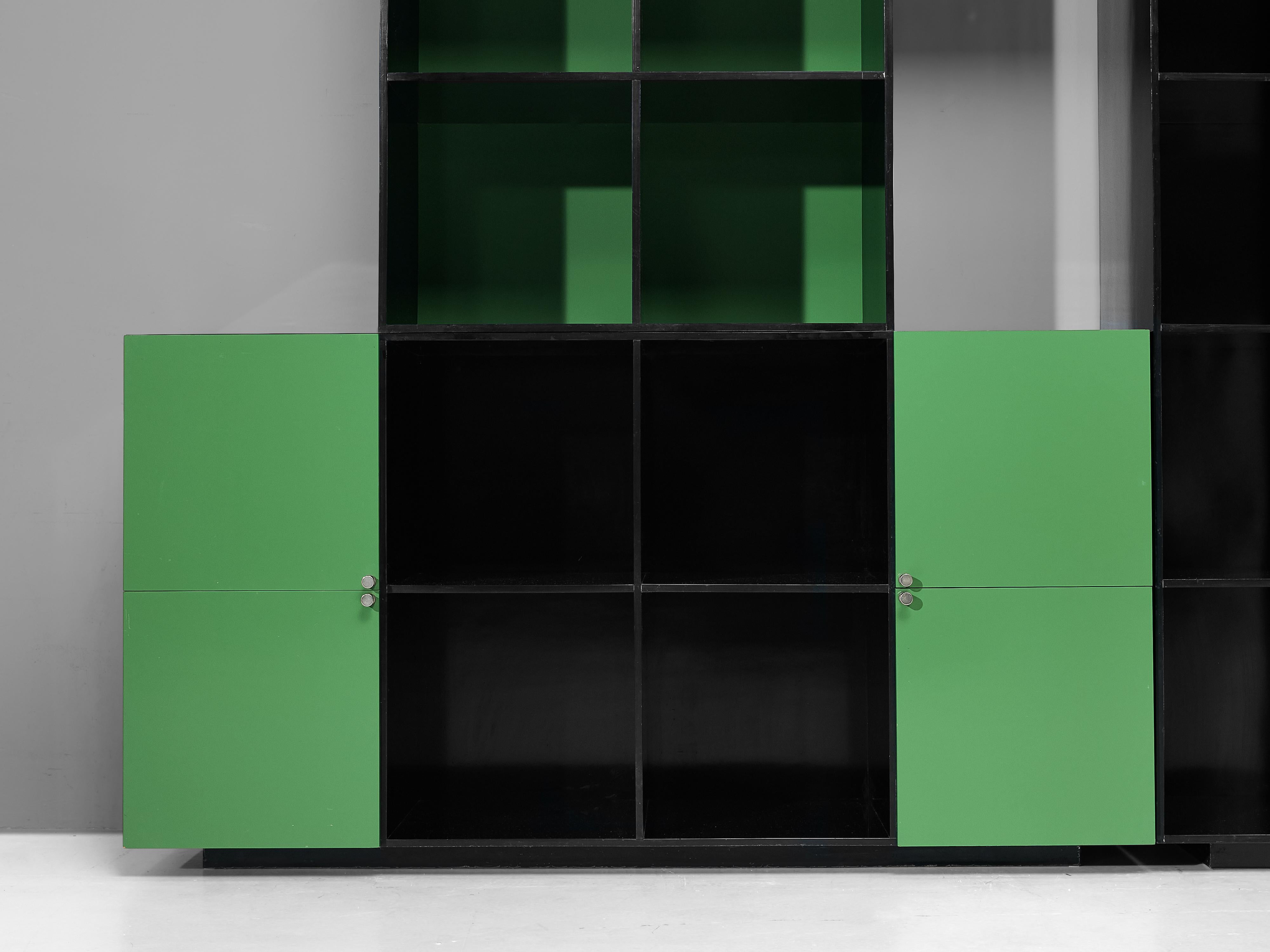 Post-Modern Luigi Saccardo ´Topline´ Wall Unit in Laminated Wood For Sale