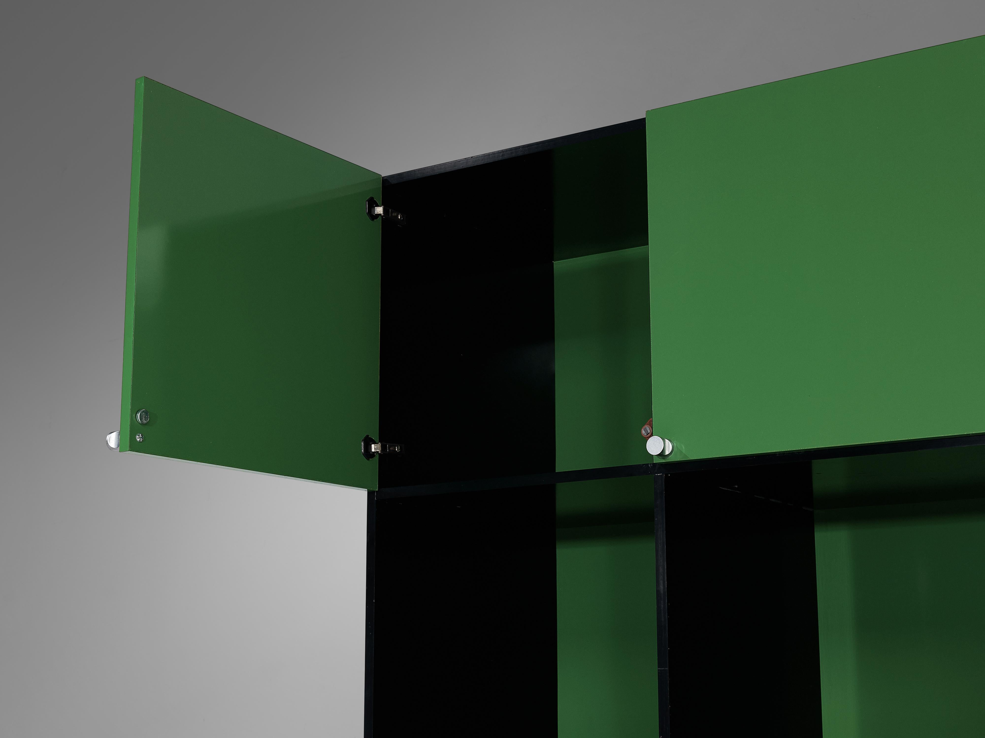 Metal Luigi Saccardo ´Topline´ Wall Unit in Laminated Wood For Sale