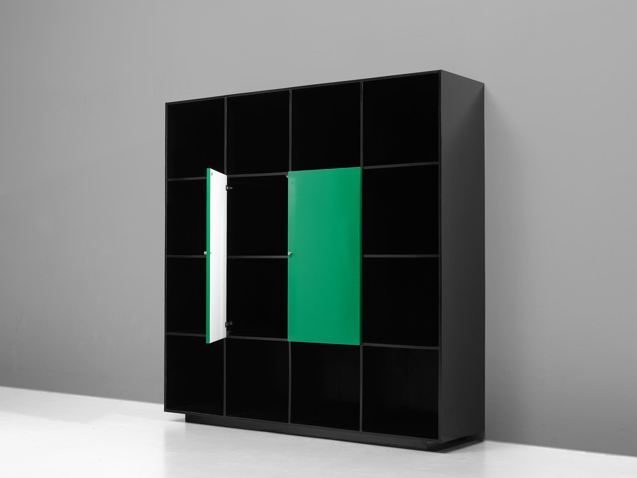 Fine XX secolo Parete attrezzata 'Topline' di Luigi Saccardo in un vivace colore Greene & Greene in vendita