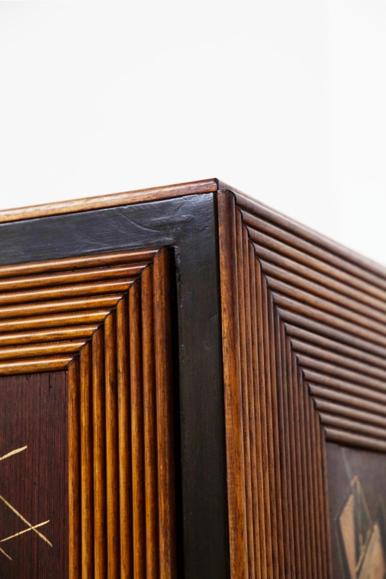 Mid-20th Century Luigi Scremin Amazing Wooden Cabinet 'Attr.'