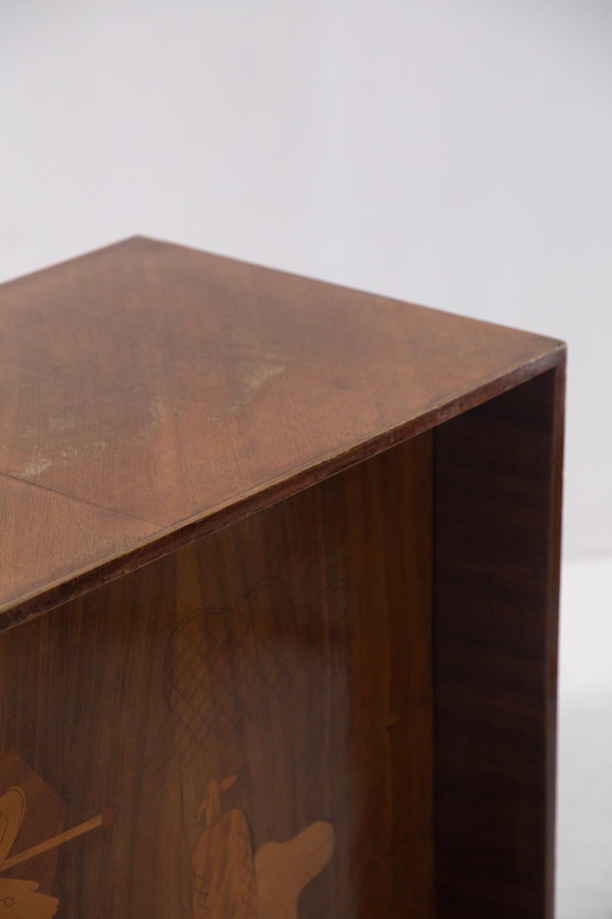 Luigi Scremin Corner italian bar table or desk with inlays For Sale 3