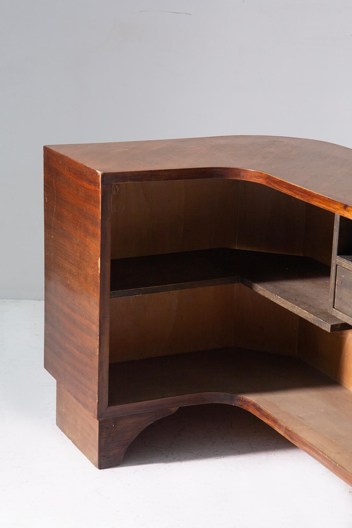 Mid-20th Century Luigi Scremin Corner italian bar table or desk with inlays For Sale