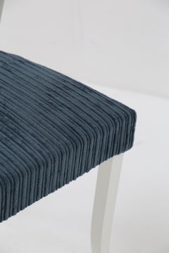 Luigi Scremin Vintage-Stühle aus weißem Holz und Samt