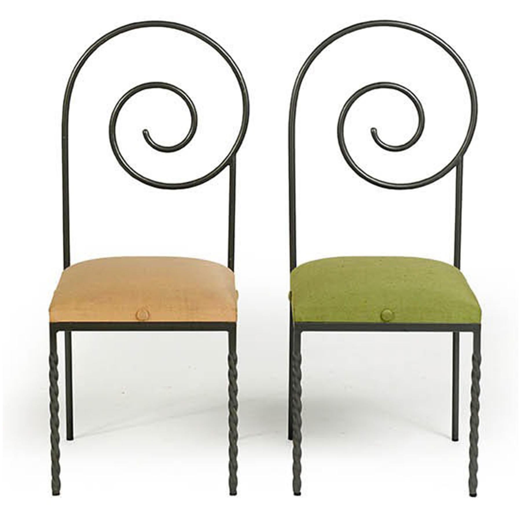 Six chaises italiennes de designer du milieu du siècle dernier de Luigi Serafini, modèle Suspiral, années 1980 6