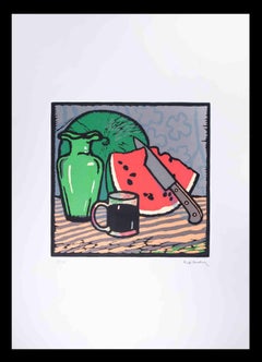 Nature morte - Sérigraphie originale de Luigi Servolini - Années 1950