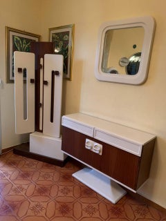 Sormani complete set ''hanging console''  mid-century 1970s mirror.