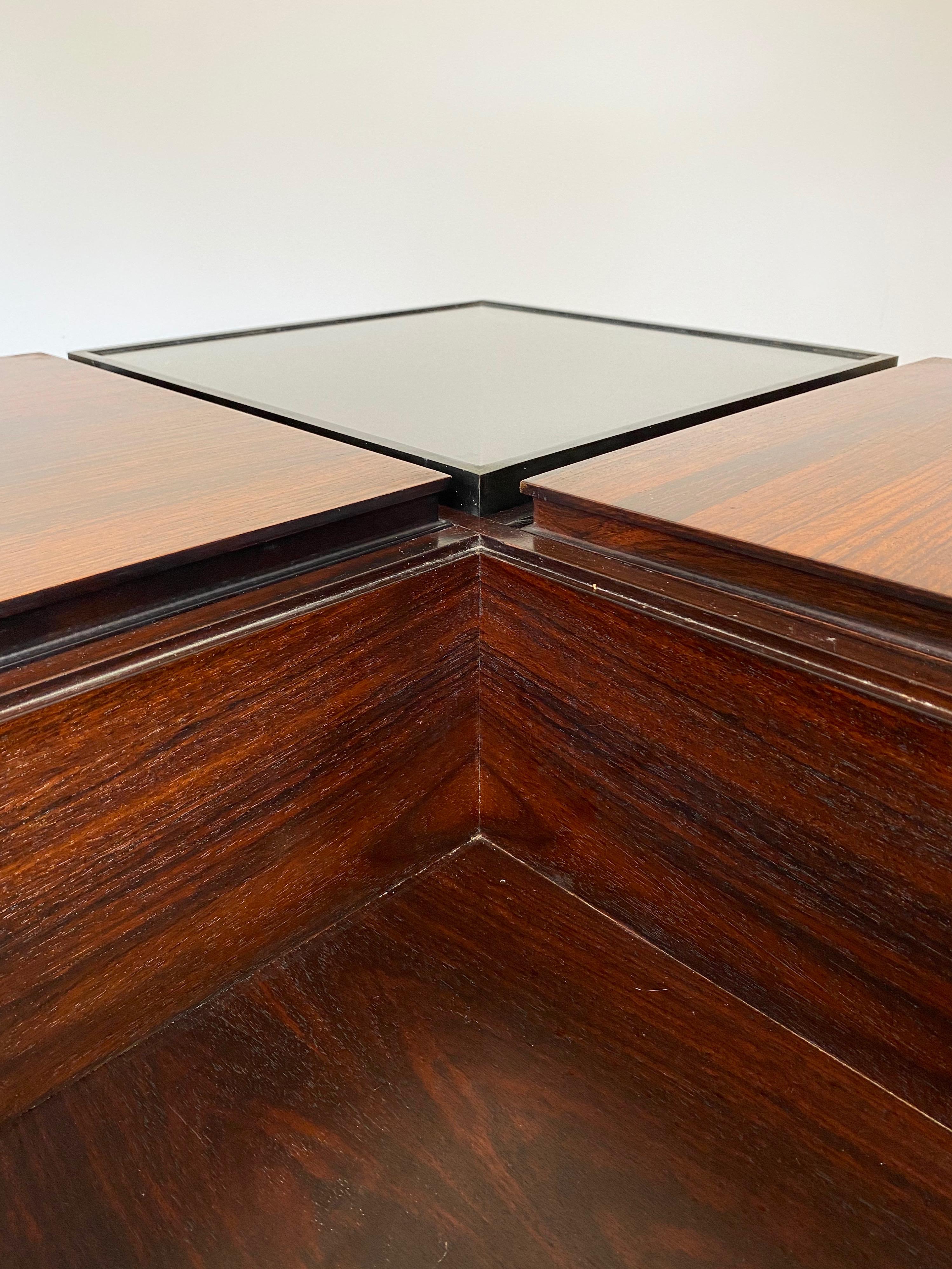 Modularer Luigi Sormani-Couchtisch aus Holz, quadratisch, Italien, 1960er Jahre im Angebot 10