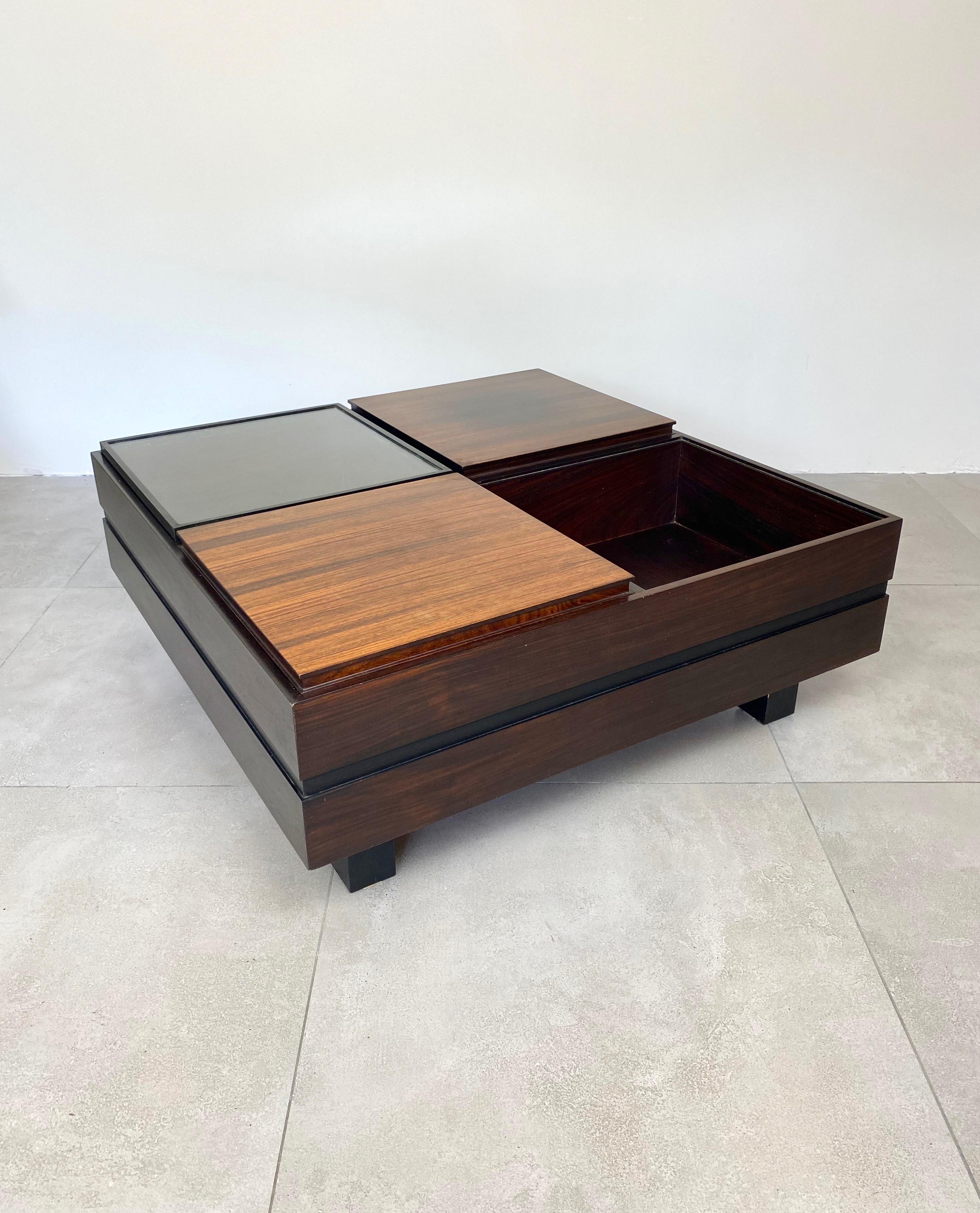 Table basse modulaire carrée Luigi Sormani en bois, Italie, années 1960 en vente 2