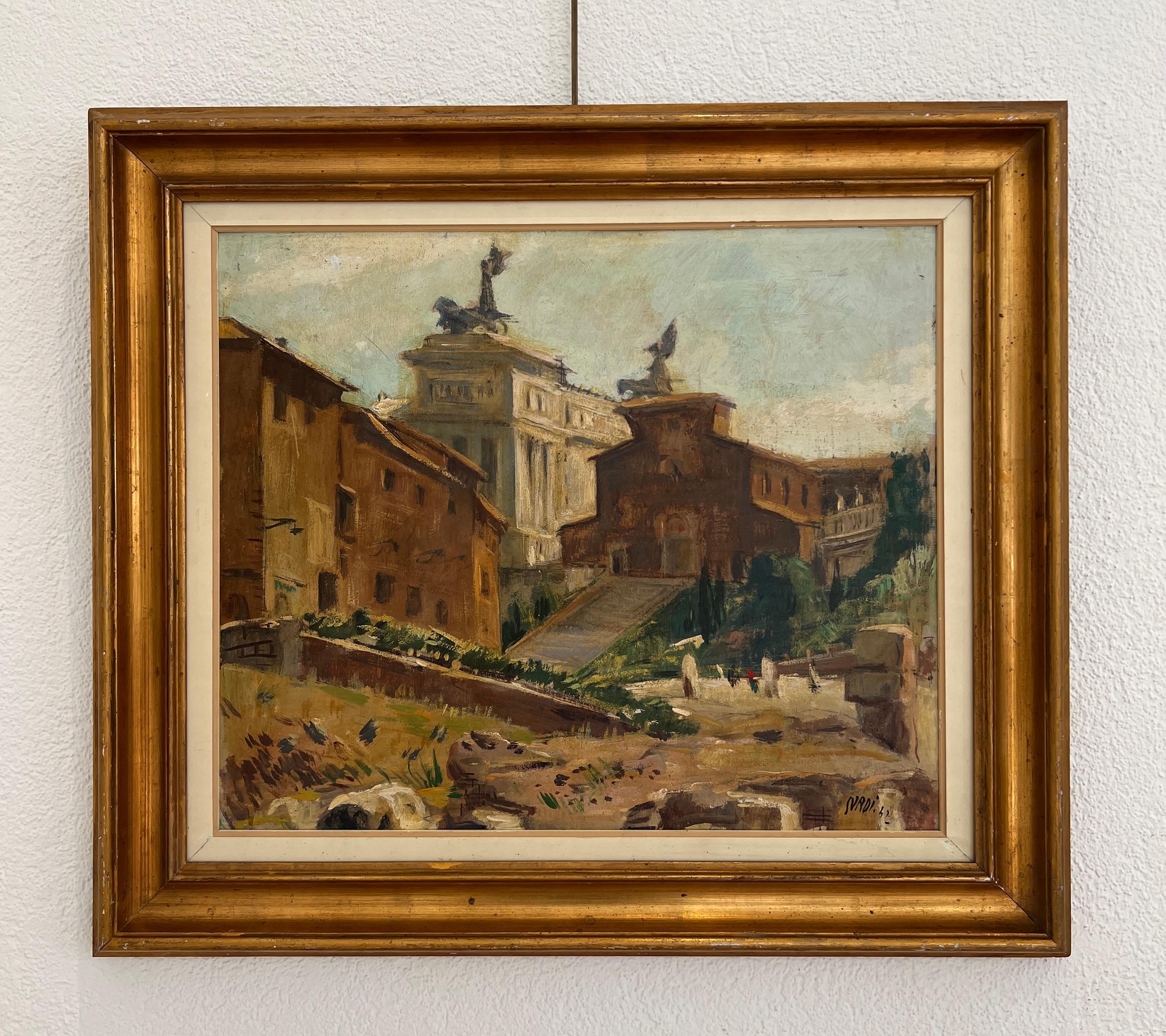 La Chiesa dell'Ara Coeli, Roma - Painting di Luigi Surdi