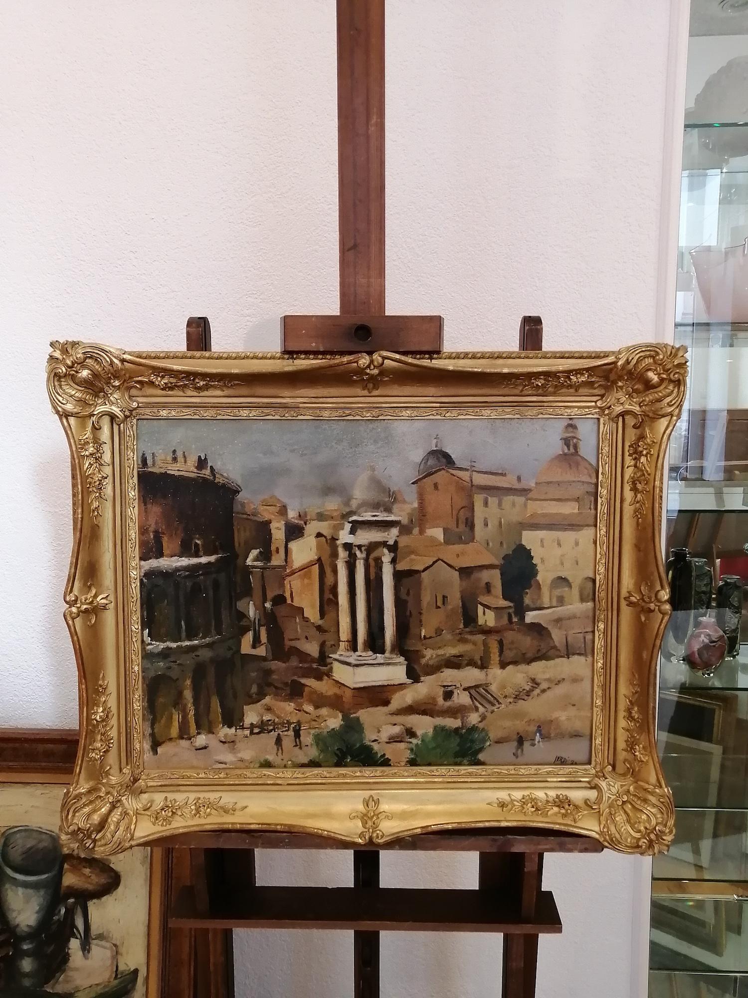 Rome, al Foro Romano - Painting by Luigi Surdi