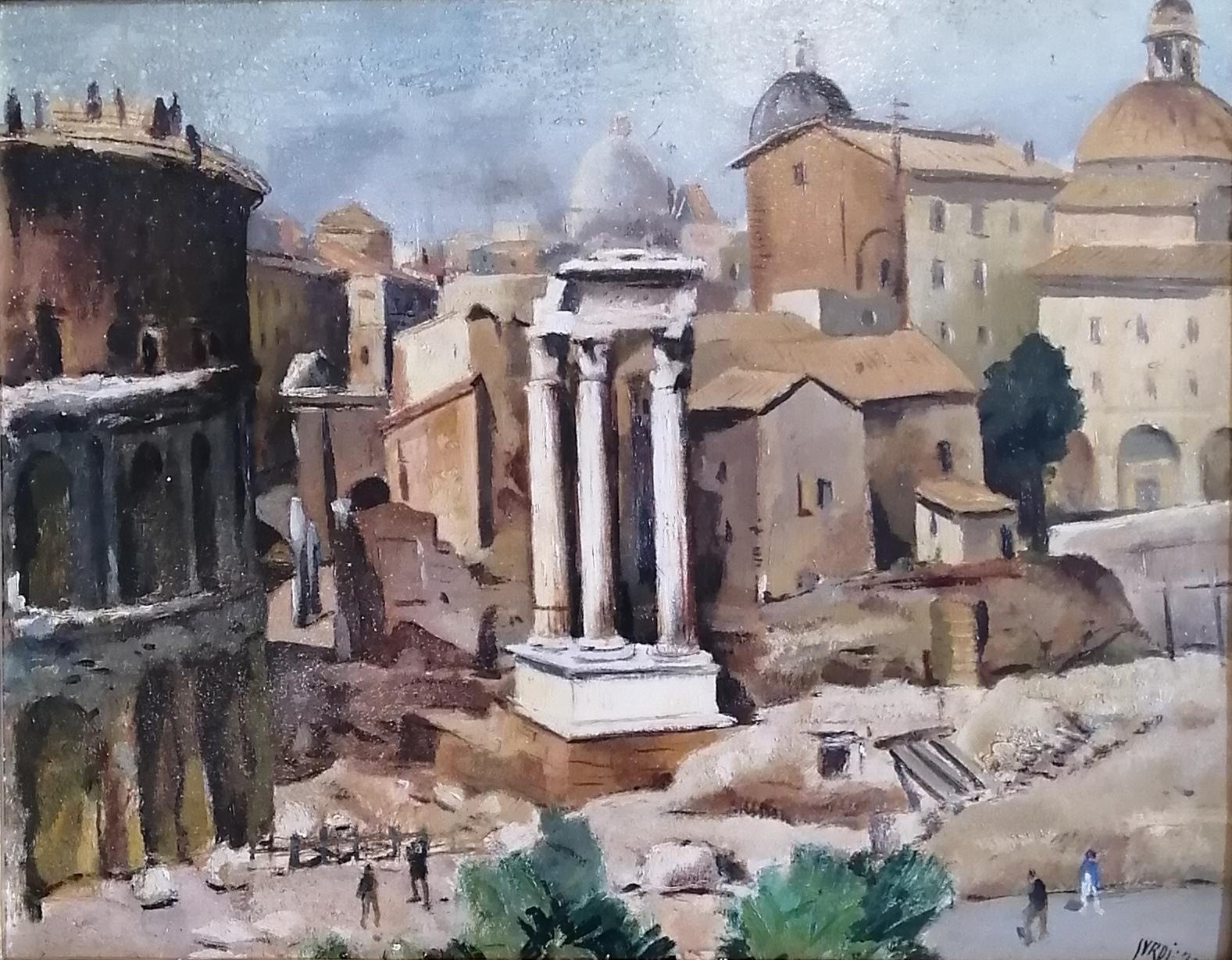 Luigi Surdi Landscape Painting - Rome, al Foro Romano