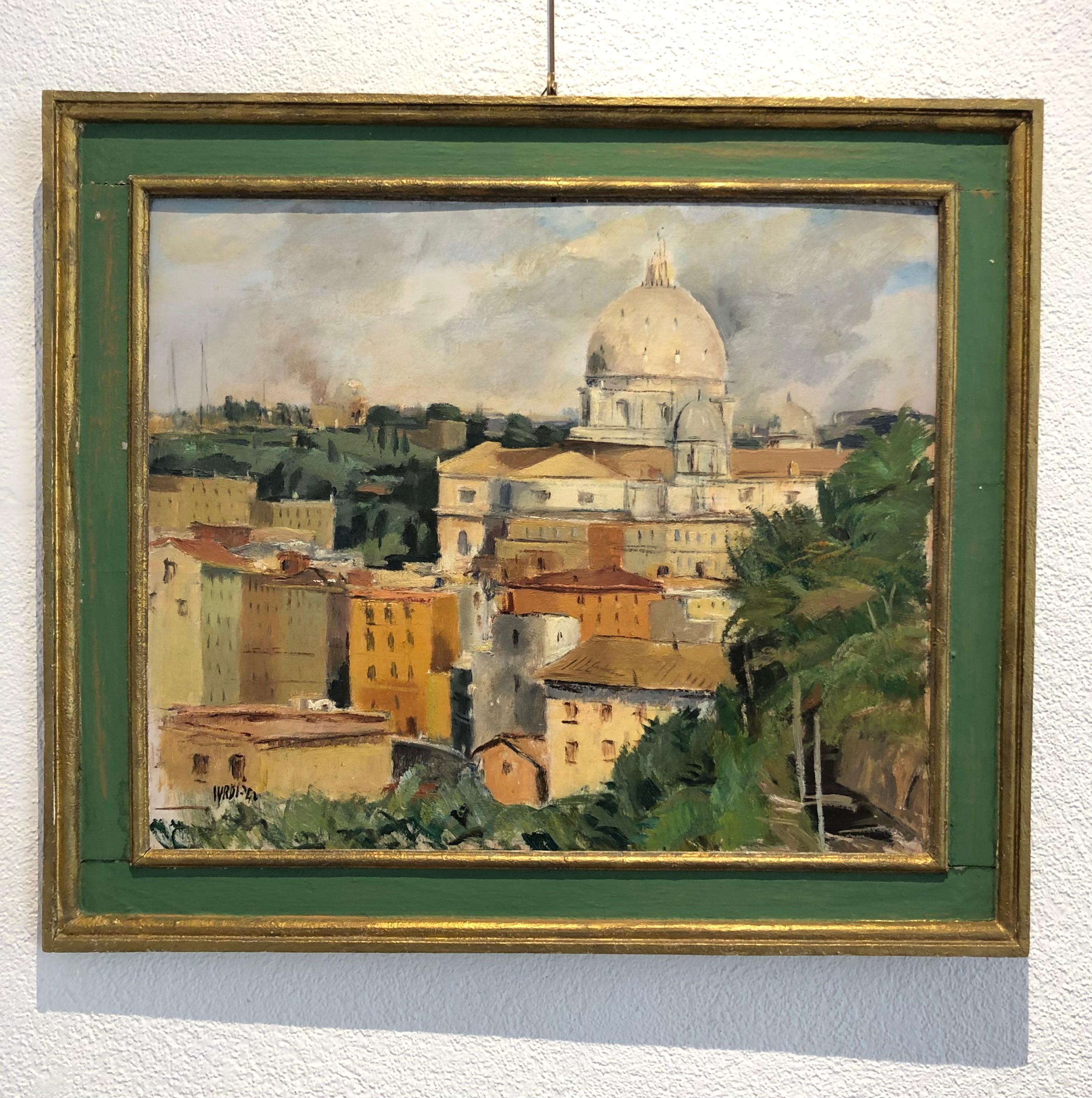 St. Peter's Basilica, Rome - Painting by Luigi Surdi
