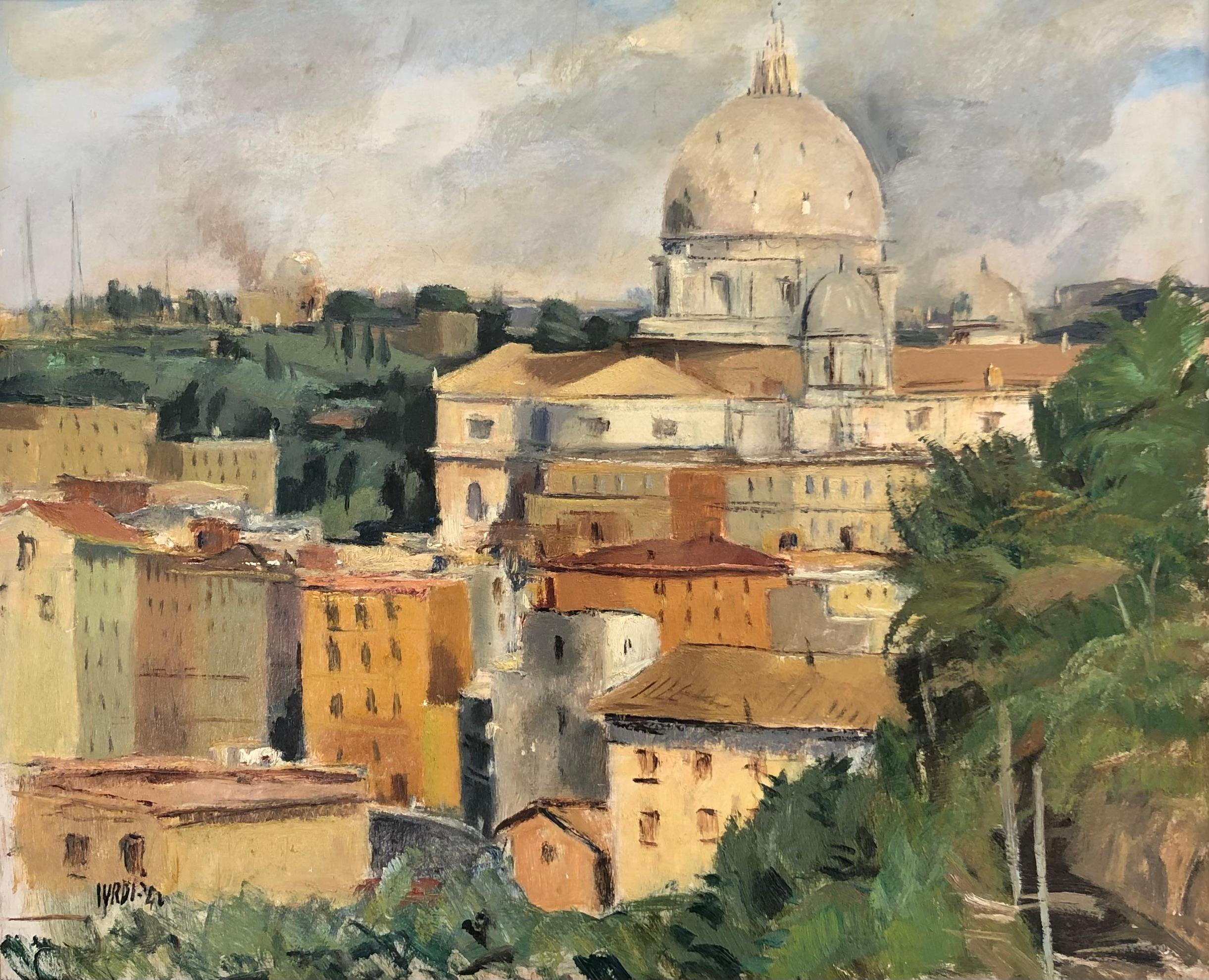 Luigi Surdi Landscape Painting - St. Peter's Basilica, Rome