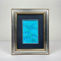 Luigi Targa, Blue Flowers, Padua, Italy 1970s, Oil on Canvas, Framed