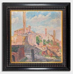 View of the Forum Romanum - Painting by Luigi Tarra - 1929