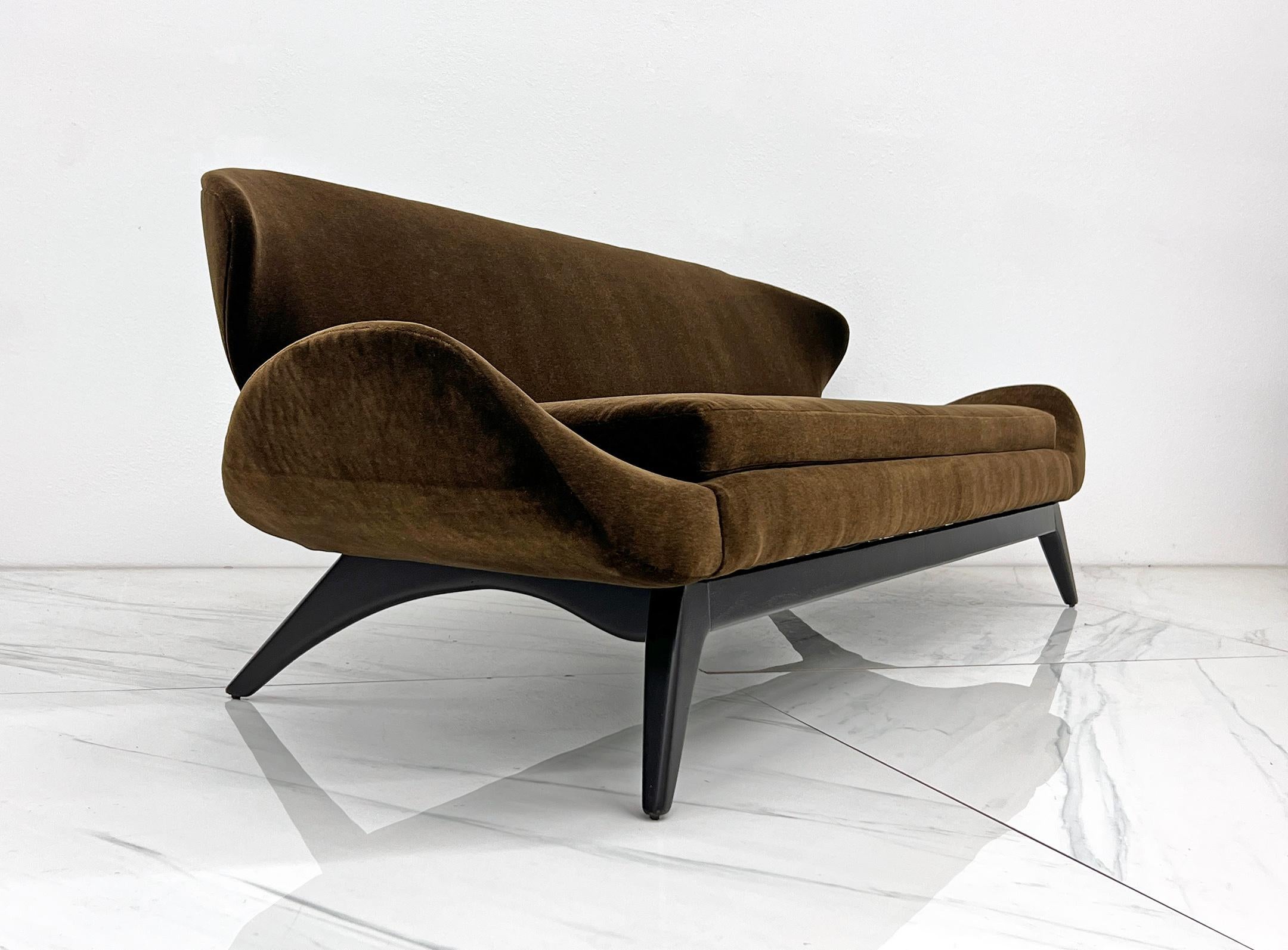 Luigi Tiengo Sofá nº 500-13 de mohair chocolate para Cimon Montreal, años 60 en venta 4