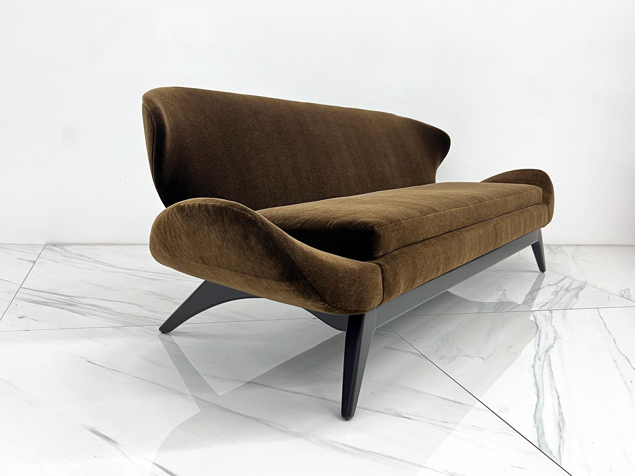 Luigi Tiengo Sofá nº 500-13 de mohair chocolate para Cimon Montreal, años 60 en venta 5