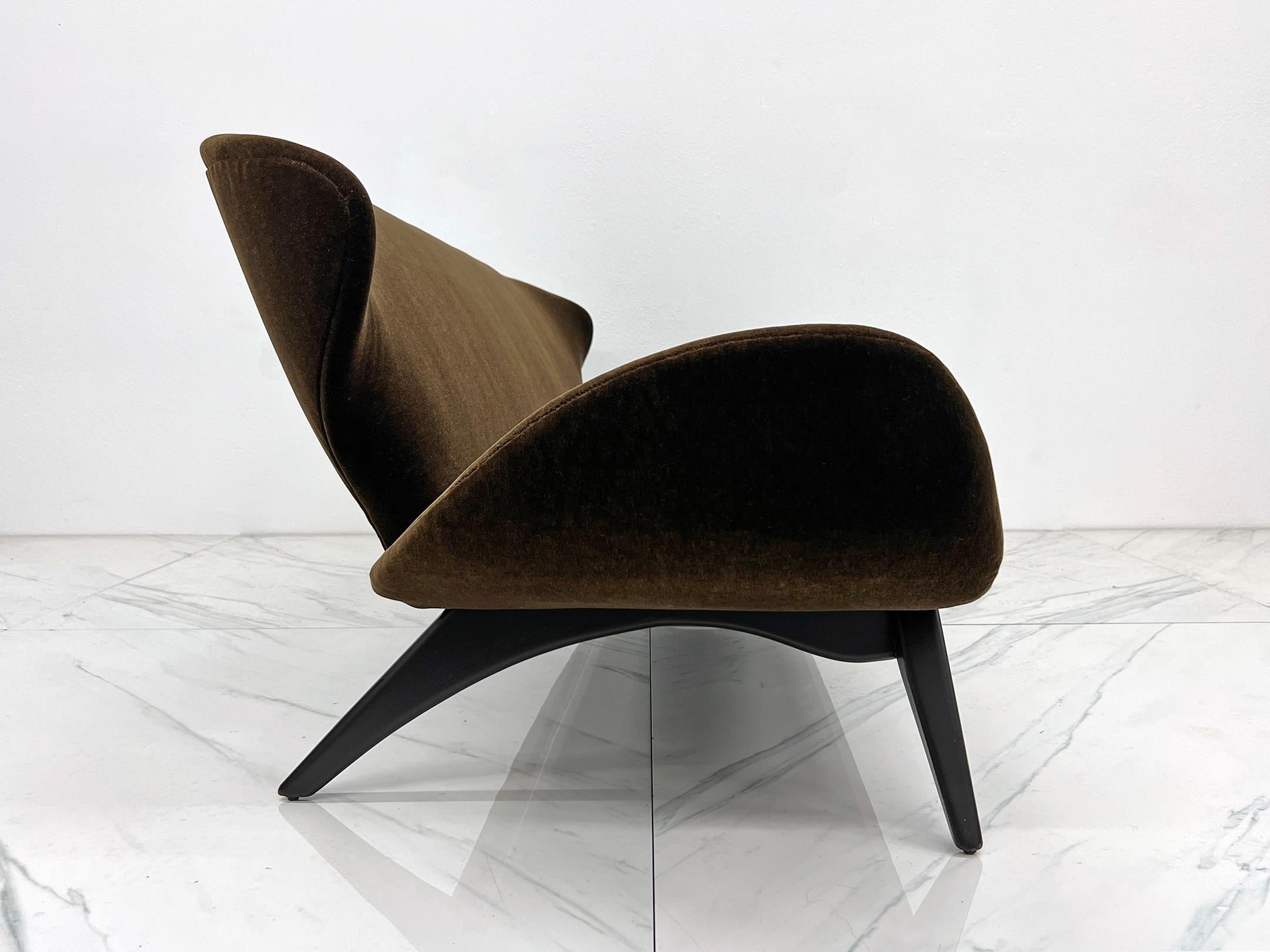 Luigi Tiengo Sofá nº 500-13 de mohair chocolate para Cimon Montreal, años 60 en venta 1
