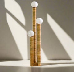 Luigi Trio Rattan frosted glass Floor Lamp