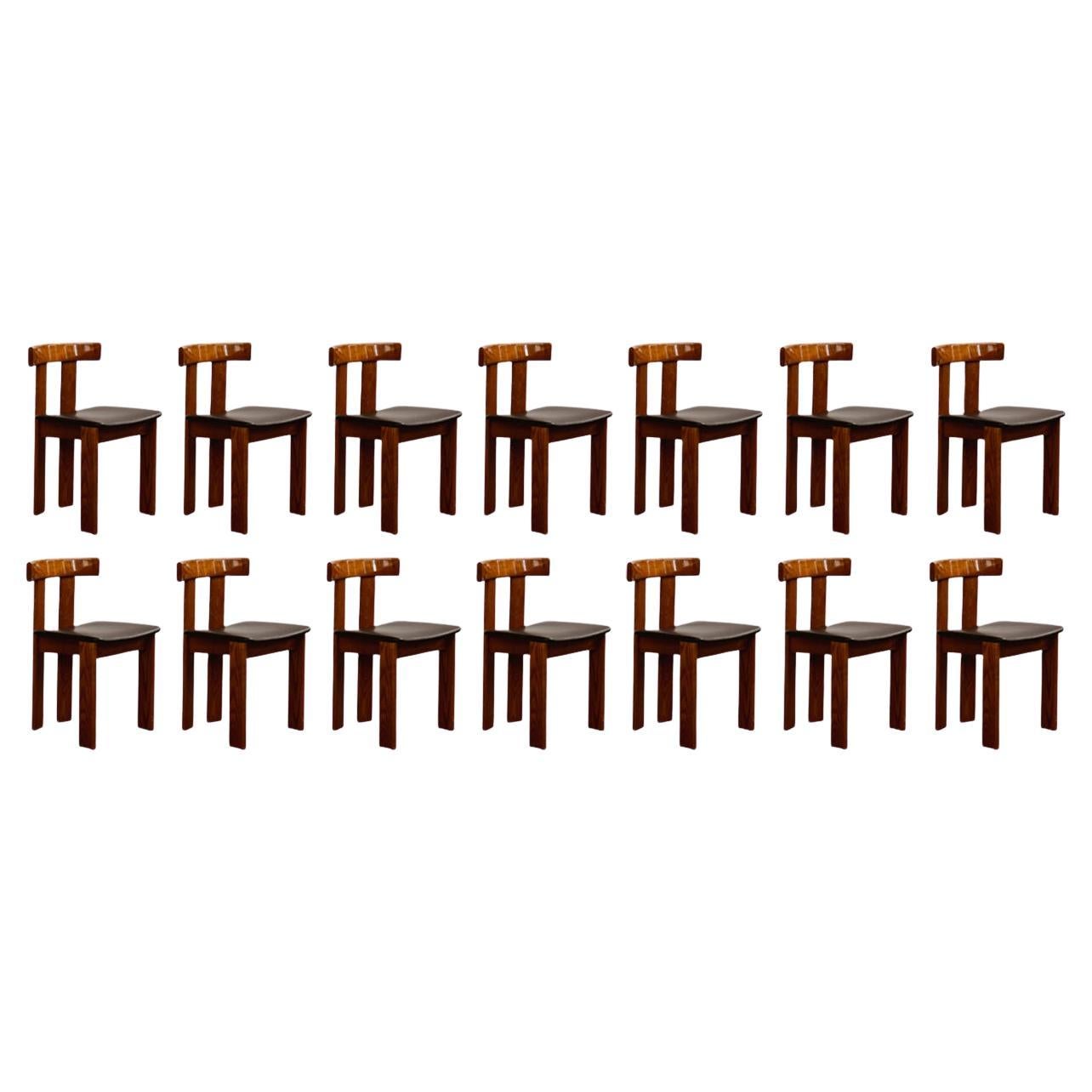 Chaises for Former, bois et bouleau Luigi Vaghi, 1968, lot de 14