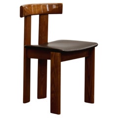 Luigi Vaghi Dining Chair for Former, Black Leather, 1968