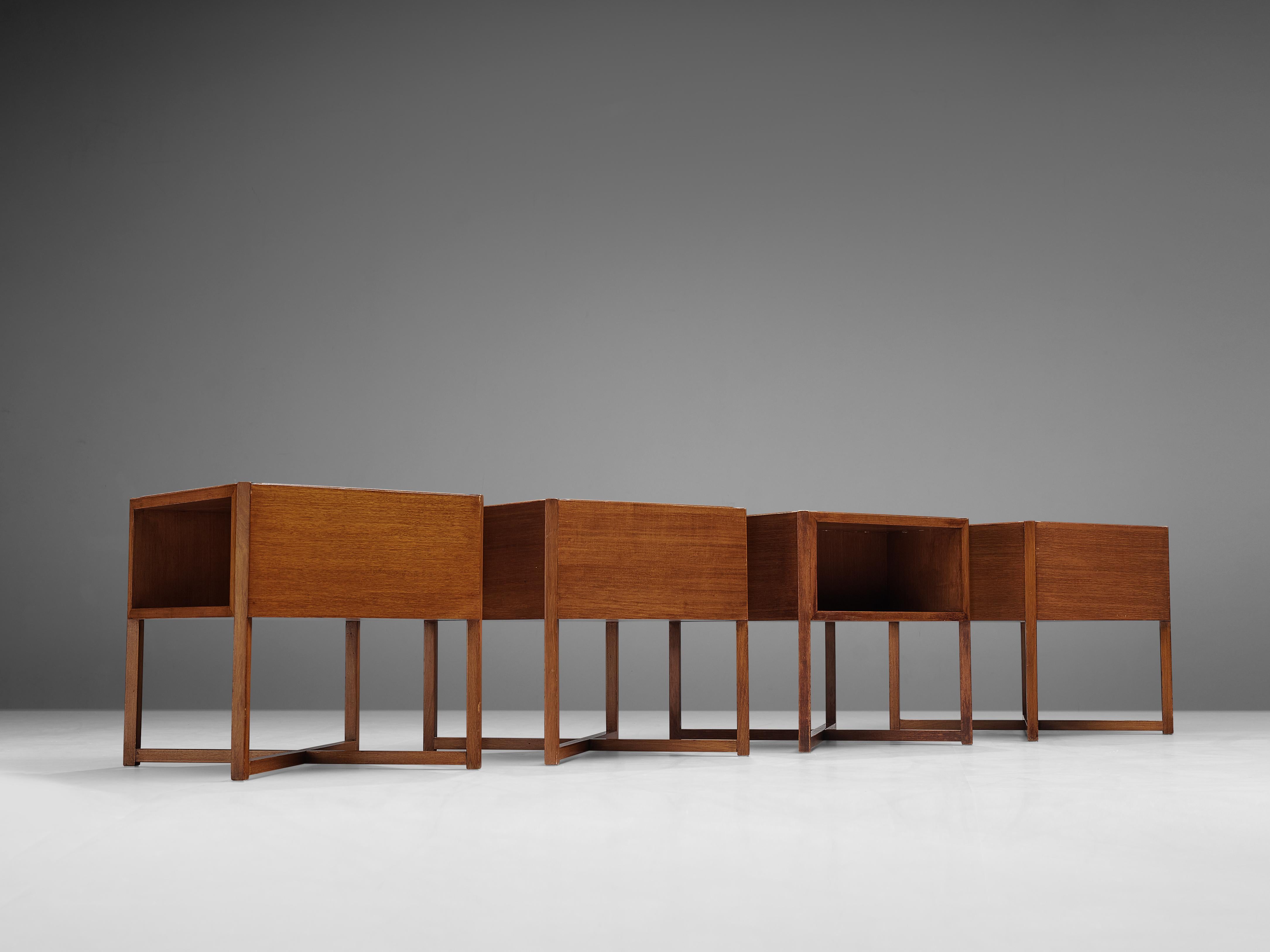 Italian Luigi Vaghi for Alfredo Borghi Cantù Set of Four Modular Coffee Tables