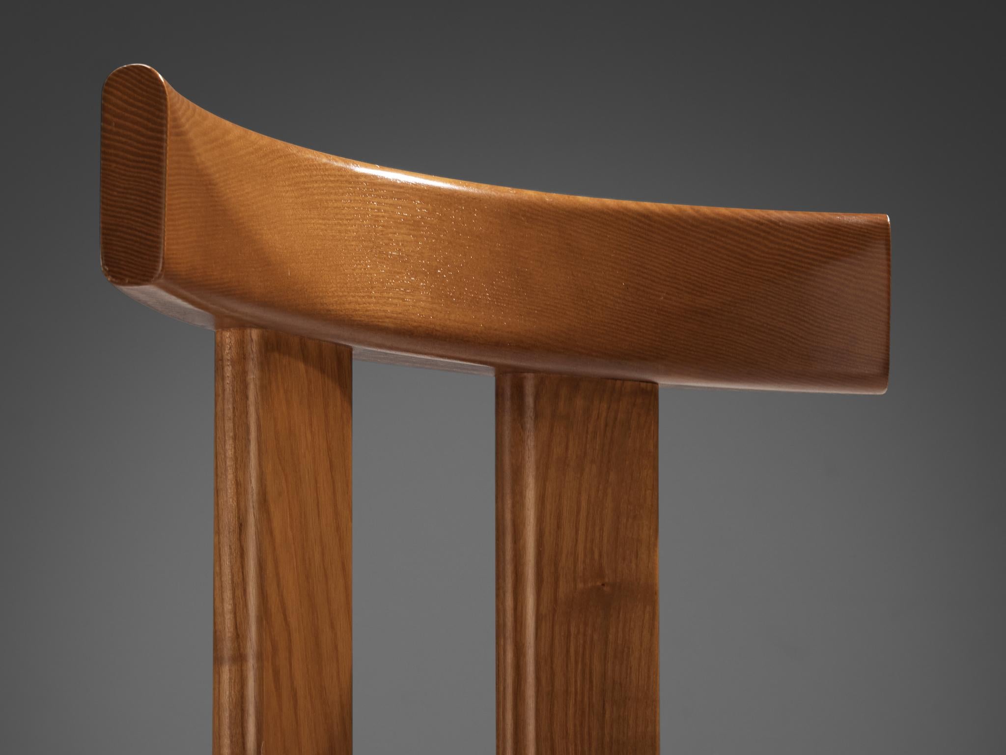 Luigi Vaghi for Former Dining Chairs in Ash and Brown Off-white Fabric 3