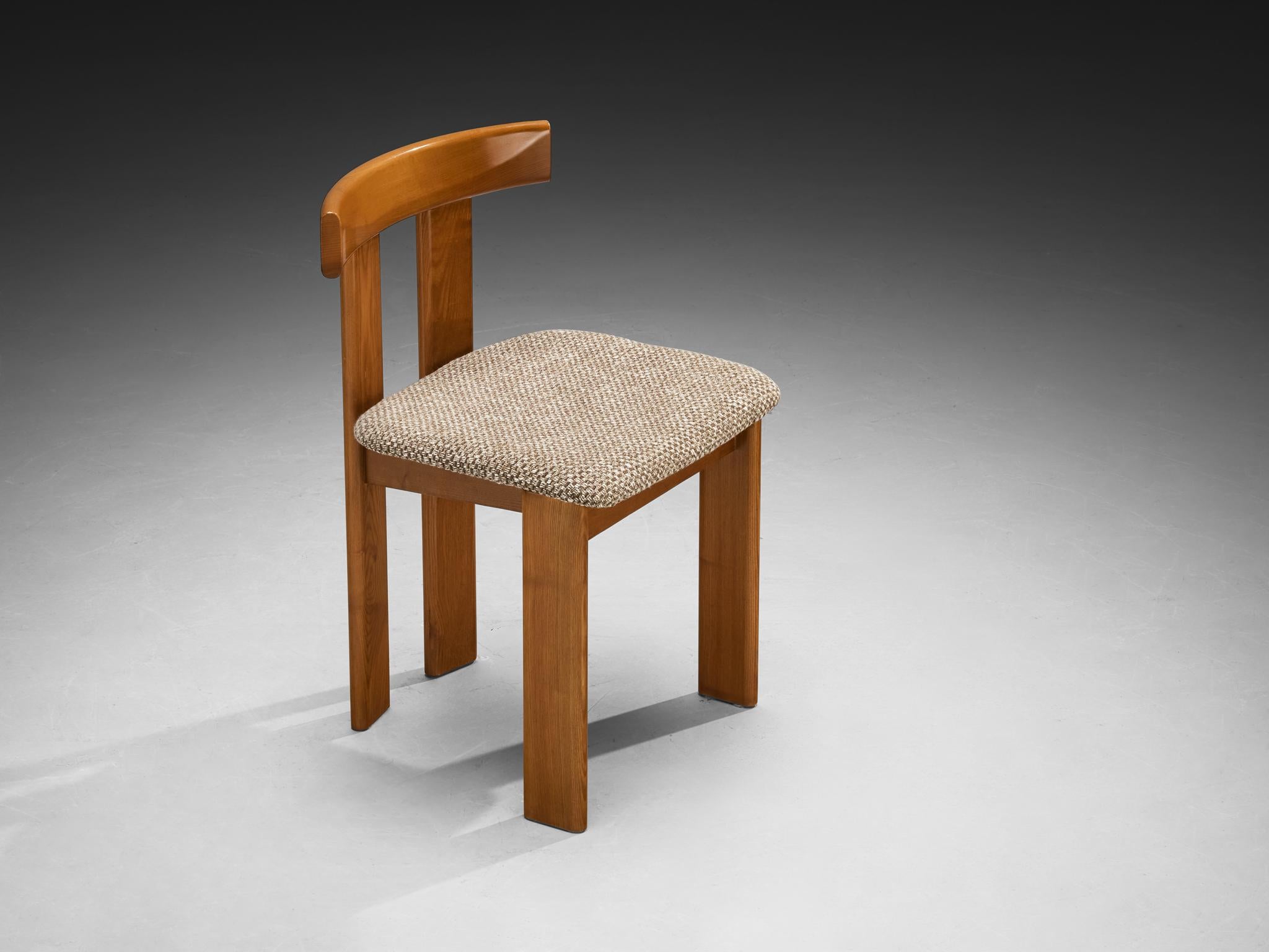 Luigi Vaghi for Former Set of Eight Dining Chairs in Ash and Woven For Sale 4